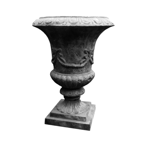 [24145] Urn Salerno Cast Iron Black