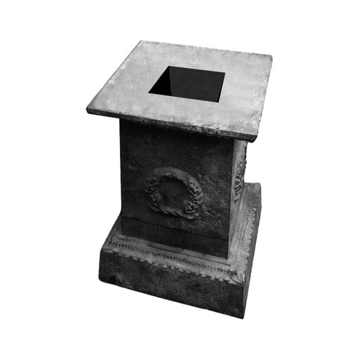 [24152] Urn Salerno Base Cast Iron Bla