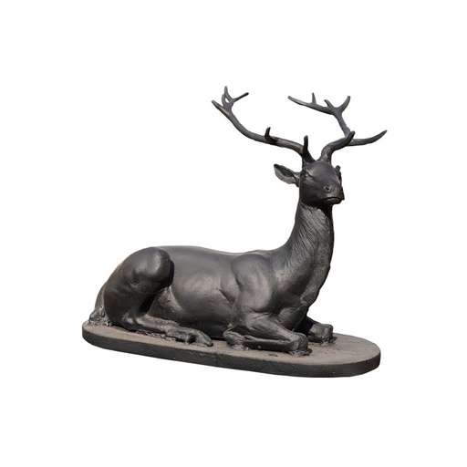 [24411] Stag Sitting Cast Iron Black