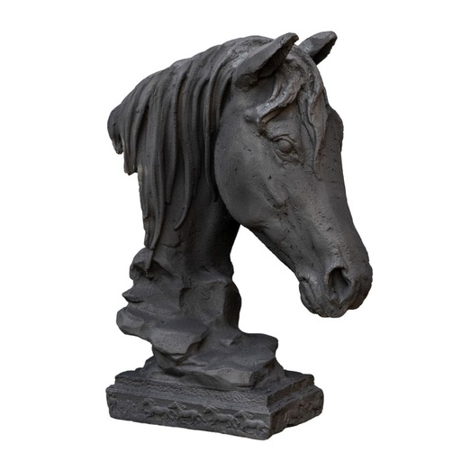 [24428] Horse Head Cast Iron Lar Black