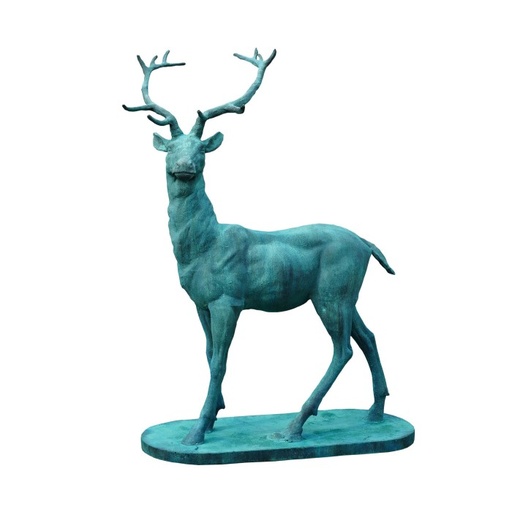 [24442] Stag Left Cast Iron Verdigis