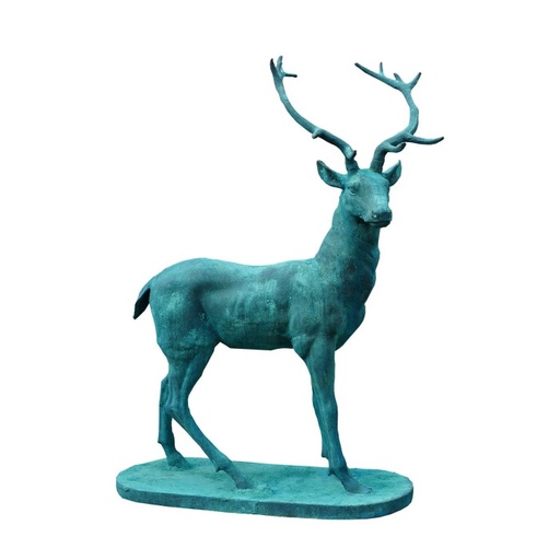 [24459] Stag Right Cast Iron Verdigris