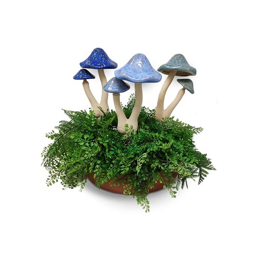 [24572] Mushroom Ceramic Blue Double