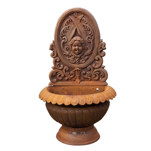 [24633] Fountain Cherub Cast Iron Rust