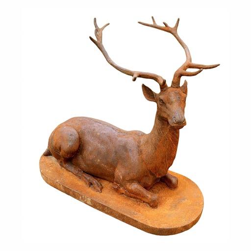 [25081] Stag Sitting Cast Iron Rust