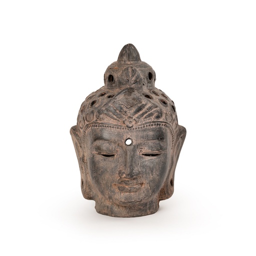 [25463] Buddha Head Terracotta Grey