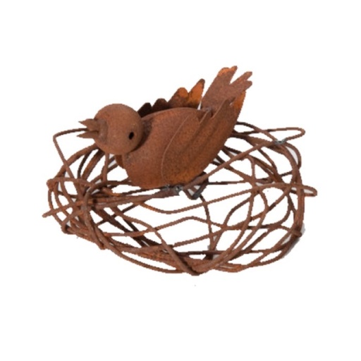 [2556] Bird on Nest Rust-