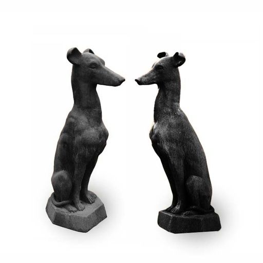 [26422] Dogs Sitting Pair Cast Black