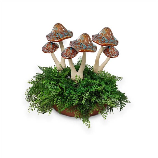 [26453] Mushroom Ceramic Brown Double