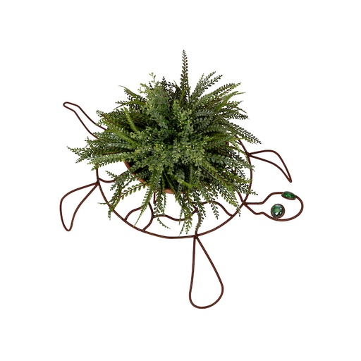 [28051] Wire Turtle planter Rust