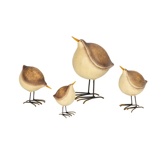 [28143] Birds Round Brown S/4-
