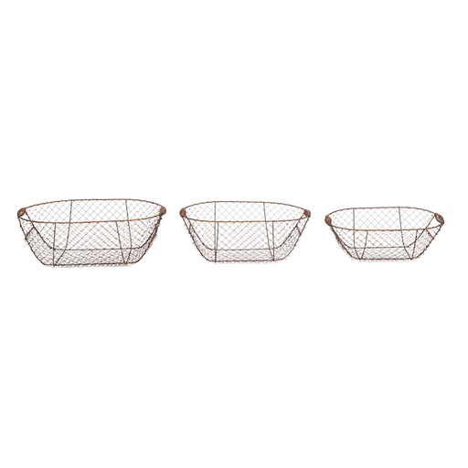 [28150] Wire Harvest Oval basket S/3