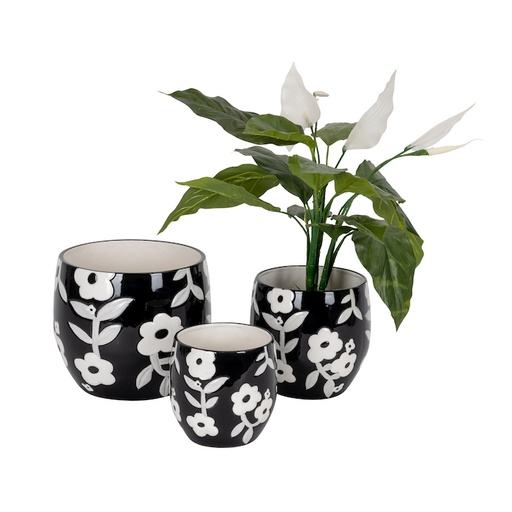 [28839] Black and White Pot S/3