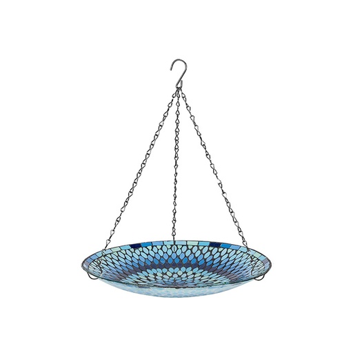[29720] Mosaic Hanging Bird Bath Blue