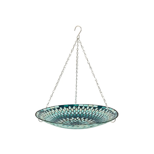 [29775] Mosaic Hanging Bird Bath Green