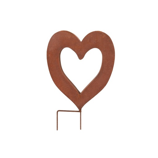 [3164] Heart Sculpture Rust Small