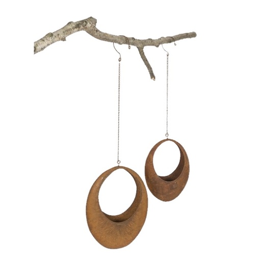 [4369] Oval Rust Hanging Large