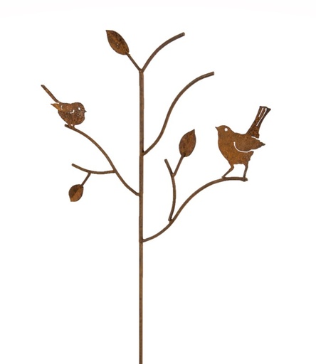 [6004] Stake Leaf and Bird Rust>