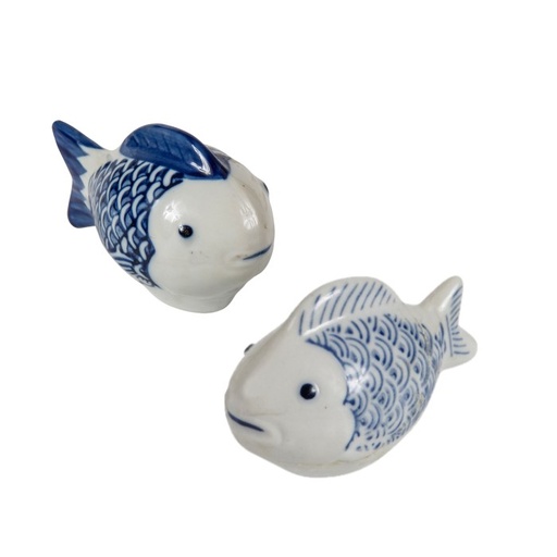 [6967] Floating Fish Porcelain Medium