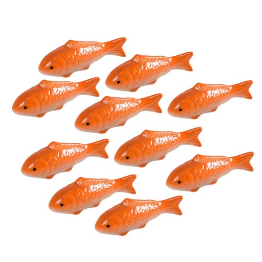[7322] Floating Goldfish Porcelain Sm