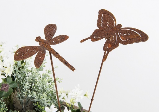 [9074] Stick Dragonfly Rust Small
