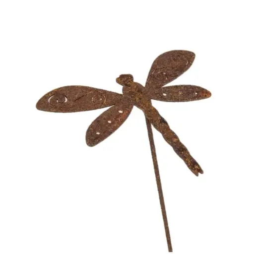[9074] Stick Dragonfly Rust Small