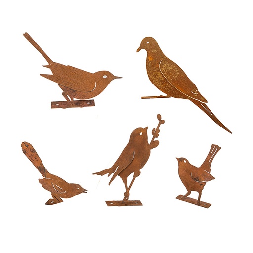 [10445] Bird Silhouette Rust Med S/5