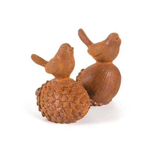 [10827] Bird on Acorn & Nut Cast Iron