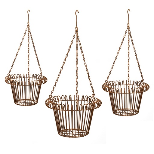 [11428] Hanging Basket Merry Rust S/3