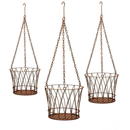 [11435] Hanging Basket Sue Rust S/3*
