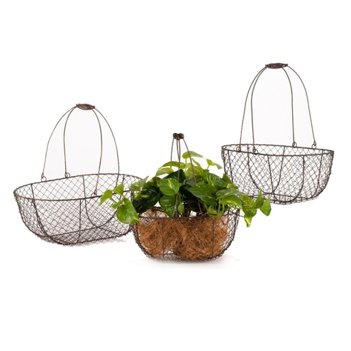 [15242] Basket Rounded Brown S/3