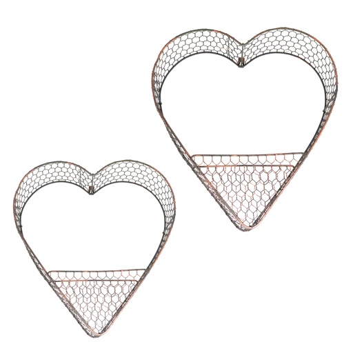 [15259] Basket Heart Wall S/2