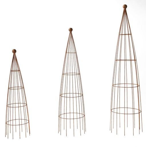 [17918] Obelisk Curved Rust S/3>