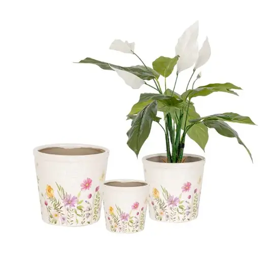 [27054] Pot Wildflower Tall S/3