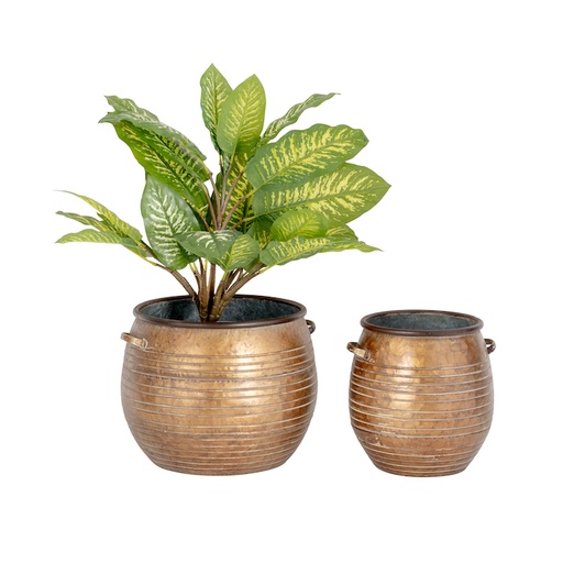 [27252] Pot Moon Bronze S/2 Zinc