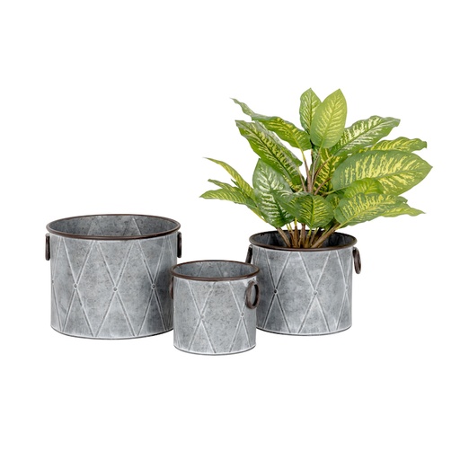 [27313] Pot Zinc Diamond S/3 -